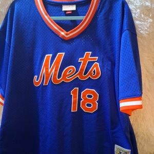 Mitchell & Ness Cooperstown Collection Blue BP Jersey In Mens Sz 2XL